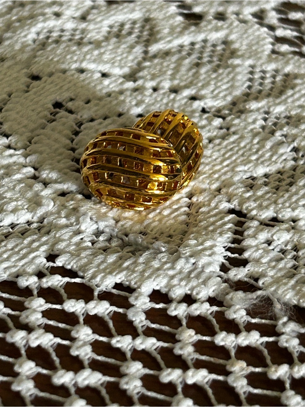 Napier Basket Oval Gold Earrings